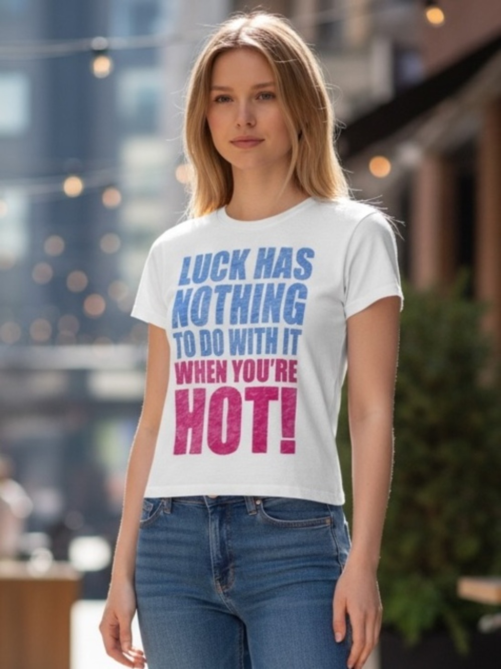 💕 Wet Seal Luck Has Nothing To Do With It Graphic Tee White Small